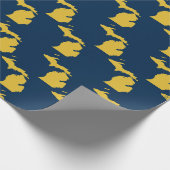 Fun Yellow and Navy Blue Staat in Michigan Cities Geschenkpapier (Ecke)