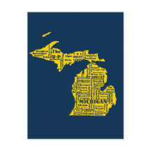Fun Yellow and Navy Blue Staat in Michigan Cities