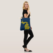 Fun Yellow and Navy Blue Staat in Michigan Cities Tasche (Am Model)