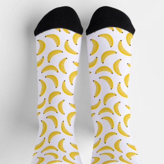 Fun Yellow Banana Illustration Pattern Socks Socken (Oben)