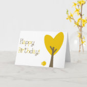Fun Yellow Bird and Treart Heart Happy Birthday Ca Karte (Gelbe Blume)