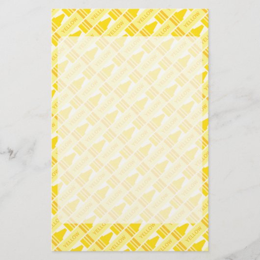 Fun Yellow Crayon Pattern Briefpapier (Vorderseite)