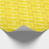 Fun Yellow Crayon Pattern Geschenkpapier (Ecke)
