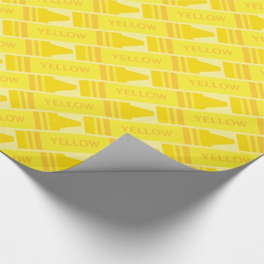 Fun Yellow Crayon Pattern Geschenkpapier (Ecke)