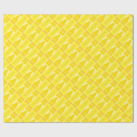 Fun Yellow Crayon Pattern Geschenkpapier (Flach)