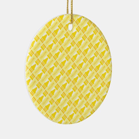 Fun Yellow Crayon Pattern Keramik Ornament (Rechts)