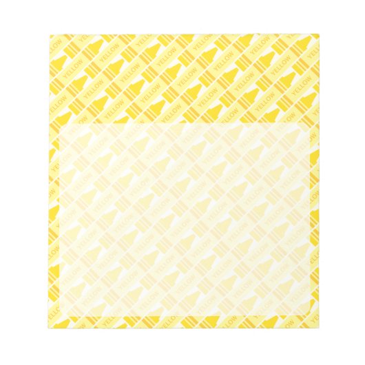 Fun Yellow Crayon Pattern Notizblock (Vorderseite)