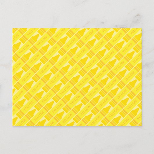 Fun Yellow Crayon Pattern Postkarte (Vorderseite)