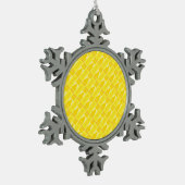 Fun Yellow Crayon Pattern Schneeflocken Zinn-Ornament (Links)