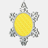 Fun Yellow Crayon Pattern Schneeflocken Zinn-Ornament (Rechts)