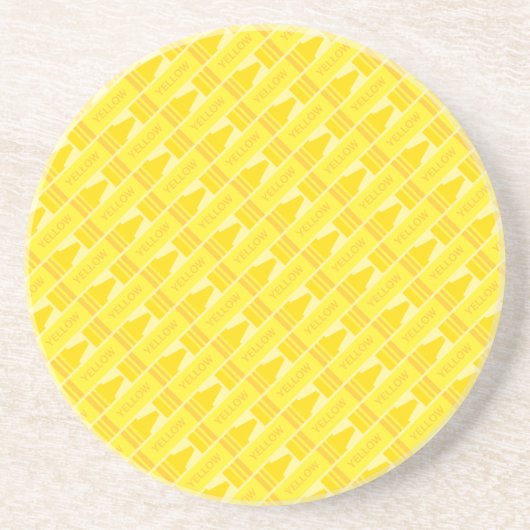 Fun Yellow Crayon Pattern Untersetzer (Vorne)