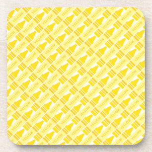 Fun Yellow Crayon Pattern Untersetzer
