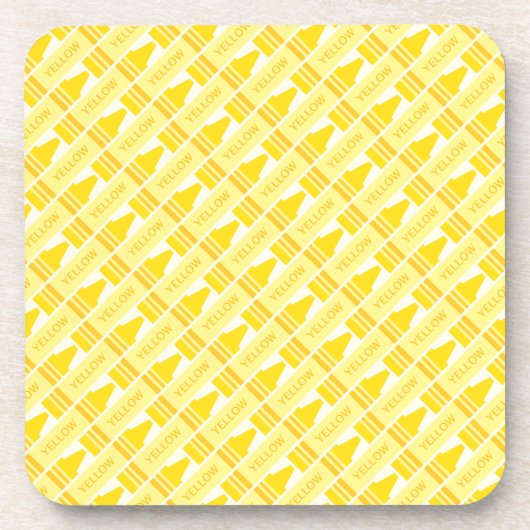 Fun Yellow Crayon Pattern Untersetzer (Vorderseite)