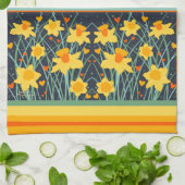 Fun Yellow Daffodils Individuelle Name oder Quote  Geschirrtuch (Gefaltet)