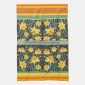 Fun Yellow Daffodils Individuelle Name oder Quote  Geschirrtuch (Vertikal)