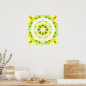 Fun Yellow Green Rise und Shine Star Motivierend Poster (Küche)