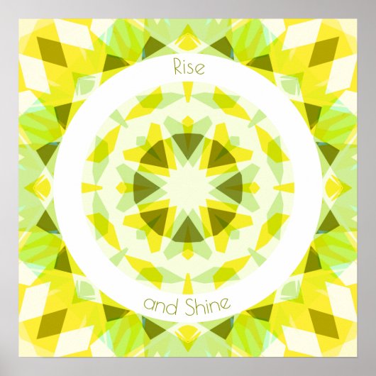 Fun Yellow Green Rise und Shine Star Motivierend Poster (Vorne)