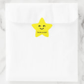 Fun Yellow Happy Lächeln Gesicht Sie sind ein Star Stern-Aufkleber (Tasche)