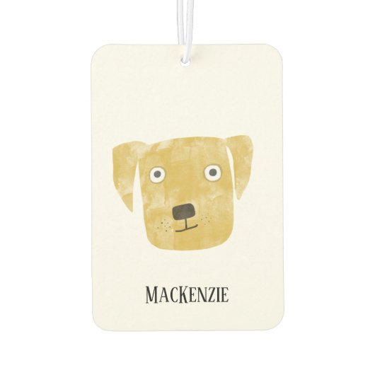 Fun Yellow Labrador Retriever Dog Personalisiert Autolufterfrischer (Rückseite)