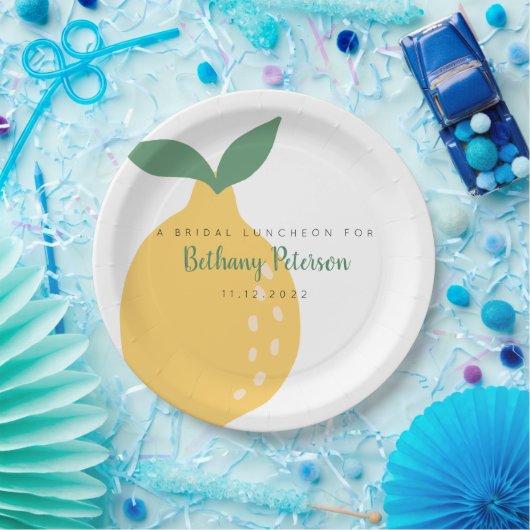 Fun Yellow Lemon Brautparty Luncheon Pappteller (Party)