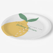 Fun Yellow Lemon Brautparty Luncheon Pappteller (Schrägansicht)