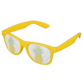 Fun Yellow Pineapel Glitzer Partybrille (Schrägansicht)