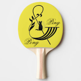 Fun Yellow Ping & Pong Paddle Tischtennis Schläger