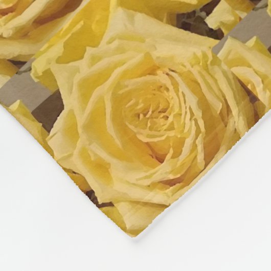 Fun Yellow Rose über das gesamte Muster Fleecedecke (Ecke)