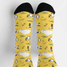 Fun Yellow Seagull Sea Birds Seaside Beach Socken