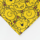 Fun Yellow Smile Pattern | Monogramm Fleecedecke (Ecke)