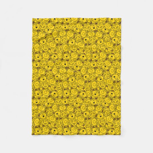 Fun Yellow Smile Pattern | Monogramm Fleecedecke (Vorderseite)