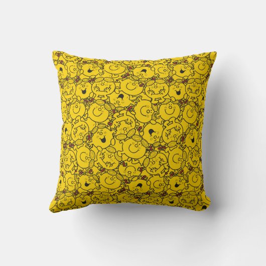 Fun Yellow Smile Pattern | Monogramm Kissen (Rückseite)