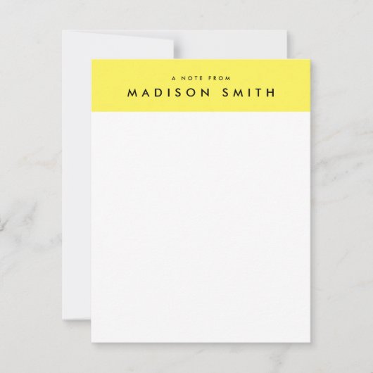 Fun Yellow Stripes Moderne Stationery Mitteilungsk Einladung (Vorderseite)