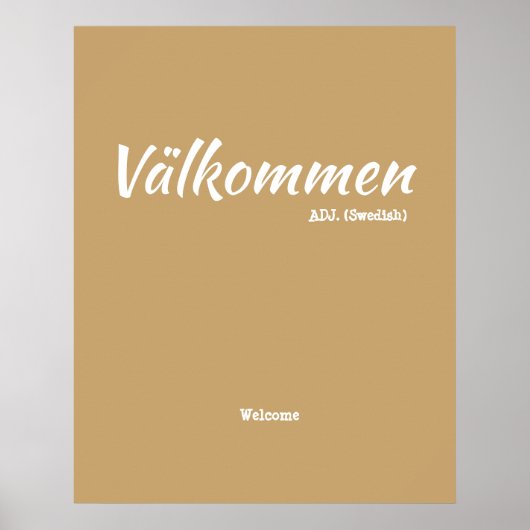 Fun Yellow Swedish Welcome Definition Poster (Vorne)