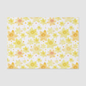 Fun Yellow Watercolor Daffodin & Dots Muster Seidenpapier (Vorderseite)