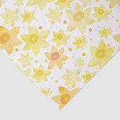 Fun Yellow Watercolor Daffodin & Dots Muster Seidenpapier (Ausschnitt)