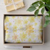 Fun Yellow Watercolor Daffodin & Dots Muster Seidenpapier (Geschenk)