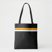 Fun Yellow White Racing Streifen schwarzer Hinterg Tasche (Vorderseite)
