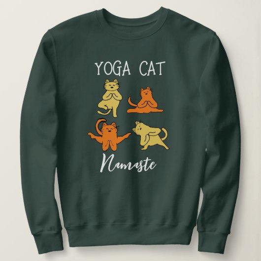 Fun Yoga Cat Collage Sweatshirt Geschenk für Katze (Design vorne)