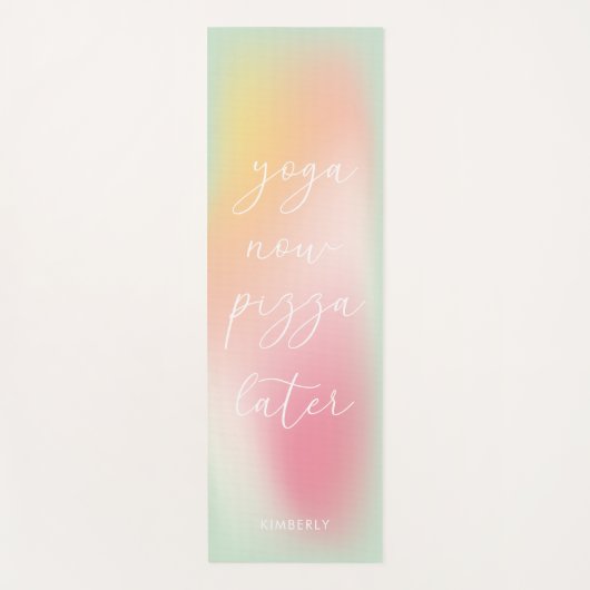 Fun Yoga jetzt Pizza später Pastel Gradient Ombre Yogamatte (Vorderseite)