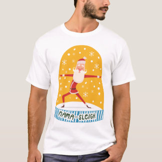 Fun Yogi Yoga Santa Nama Sleigh Schneeberg T-Shirt