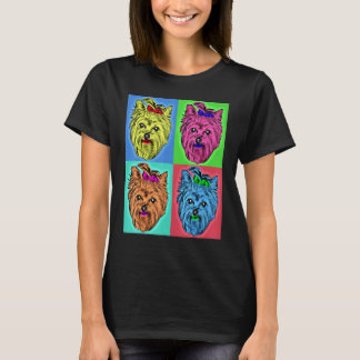 Fun Yorkshire Terrier Retro Niedlich Yorkie Pop Ar T-Shirt