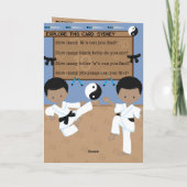 Fun you are a-Maze ing Black Boys Karate Birthday Karte (Rückseite)