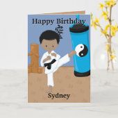 Fun you are a-Maze ing Black Boys Karate Birthday Karte (Gelbe Blume)