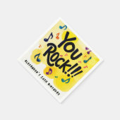 Fun You Rock Yellow Watercolor Musiknoten Paint Serviette (Ecke)