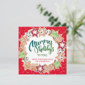 Fun Yummy Christmas Cookie Weihnachtskarte Feiertagskarte (Stehend Vorderseite)