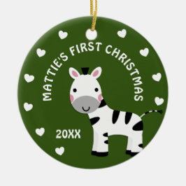 Fun Zebra Baby's 1. Weihnachtsgeschenkkreis Keramik Ornament