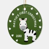 Fun Zebra Baby's 1. Weihnachtsgeschenkkreis Keramik Ornament (Links)