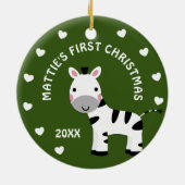 Fun Zebra Baby's 1. Weihnachtsgeschenkkreis Keramik Ornament (Hinten)