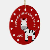 Fun Zebra Baby's 1. Weihnachtsgeschenkkreis Keramikornament (Rechts)